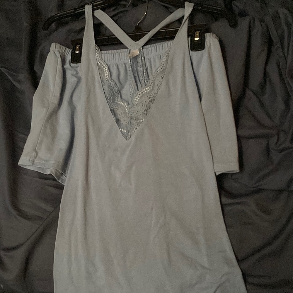 Baby blue sleep set shorts